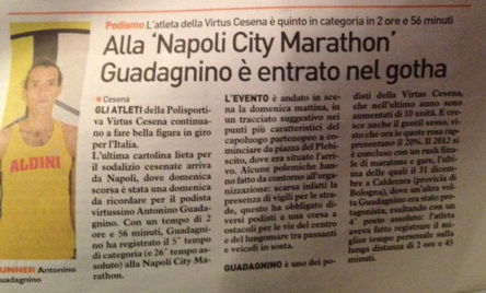 Alla Napoli City Marathon Guadagnino è entrato nel gotha