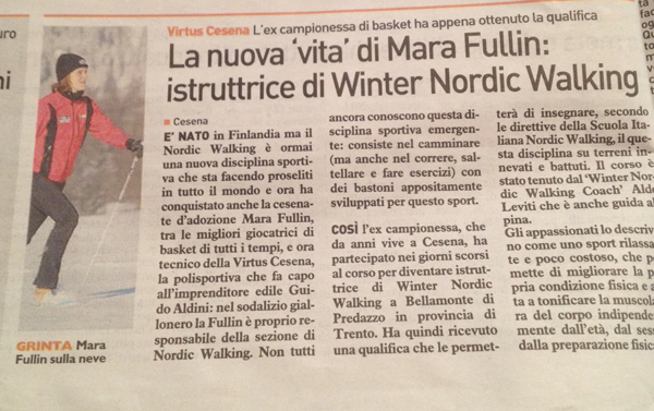 La nuova vita di Mara Fullin: istruttrice di Winter Nordic Walking